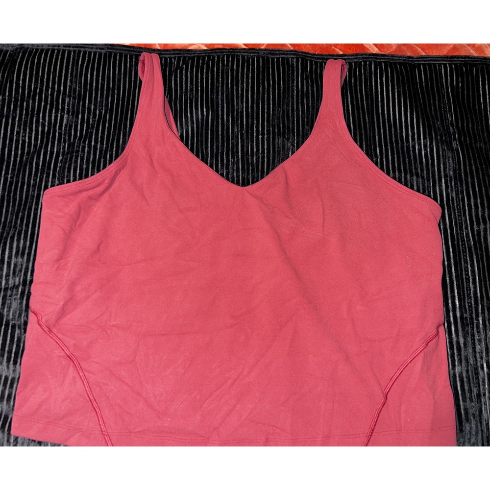 Lululemon Align Tank Top Terracotta Red Nulu Fabric Built-in Bra Size 18